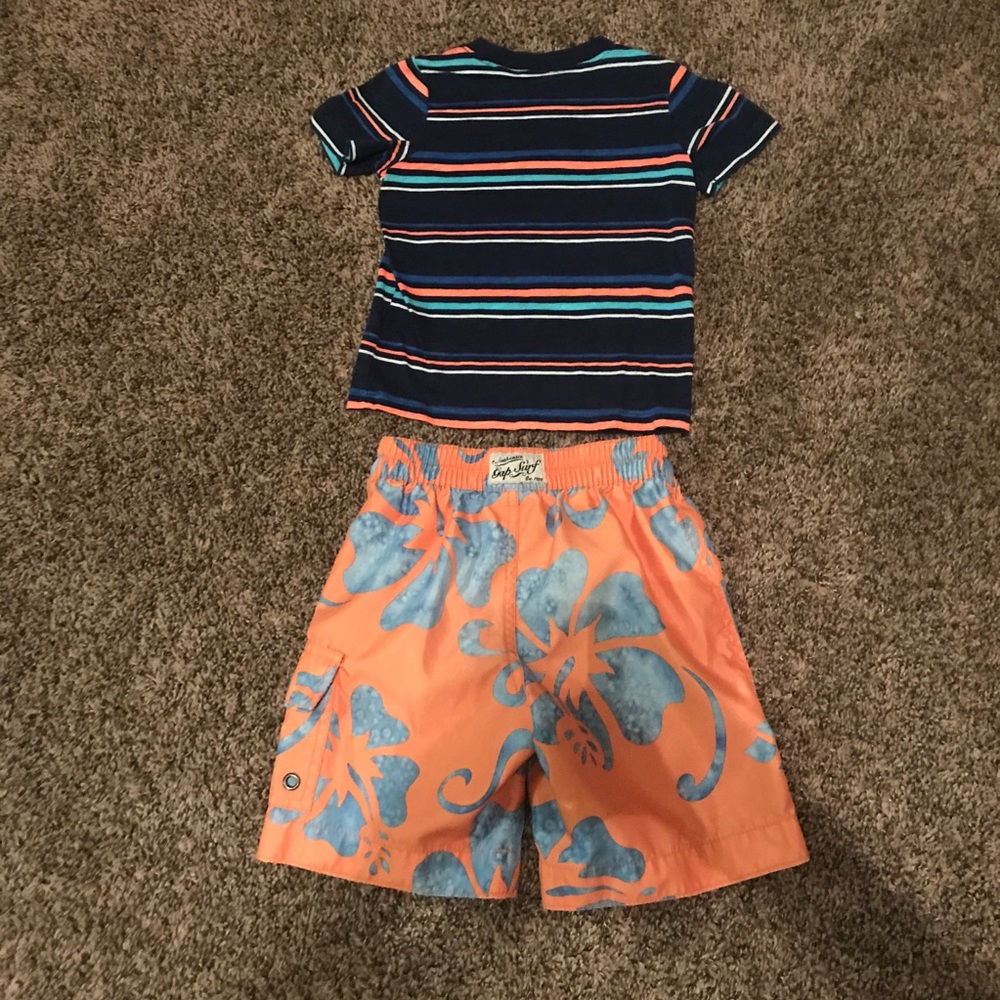 Baby Gap Surf Swim Trunks, T-Shirt 24 Months